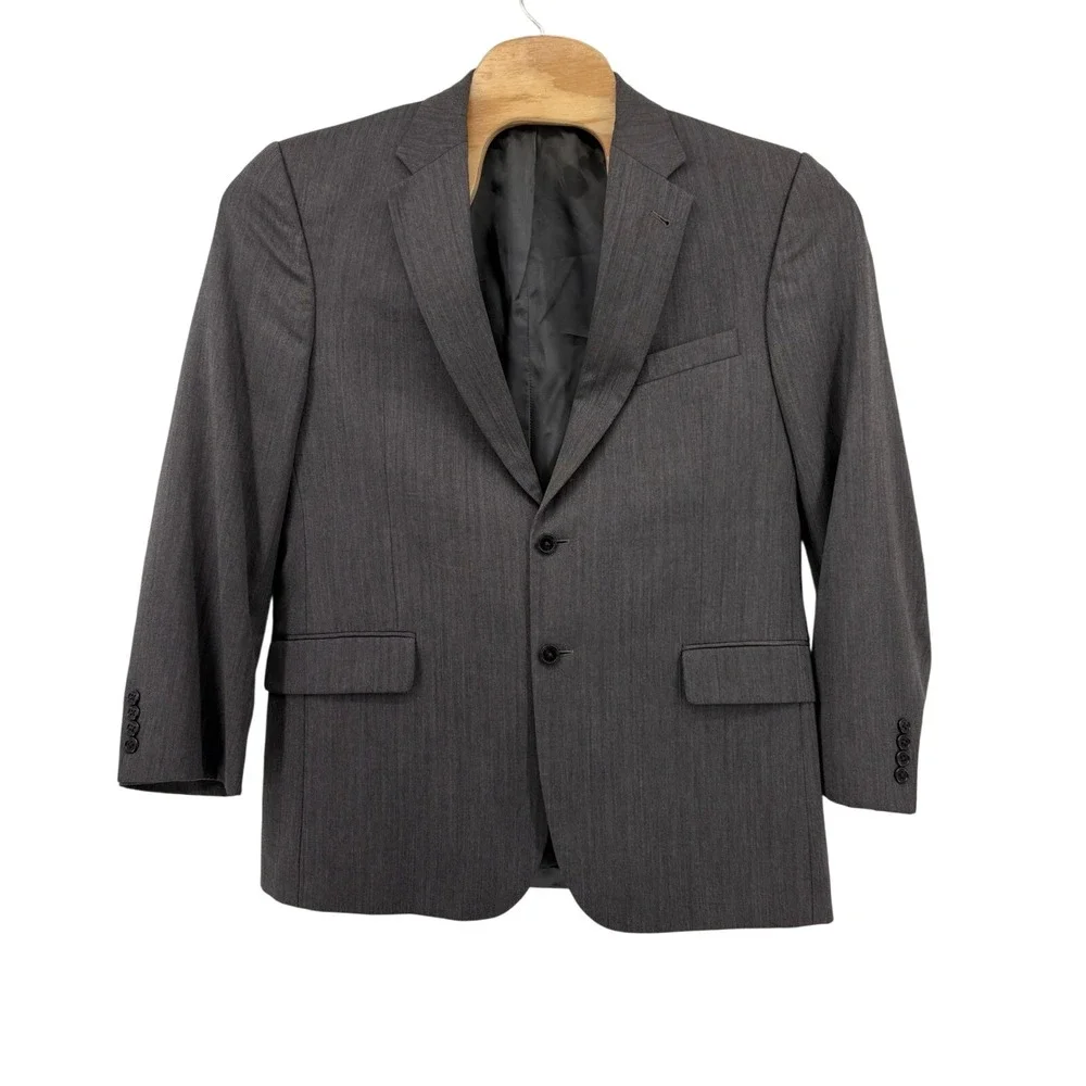 Jos A Bank Signature Collection Men's Gray 100% Wool Tailored Fit Blazer‎ 42R